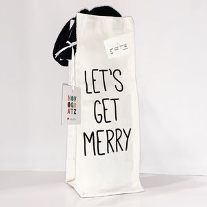 3/$12 Wine Canvas Bag ‘LET’S GET MERRY’ NWT